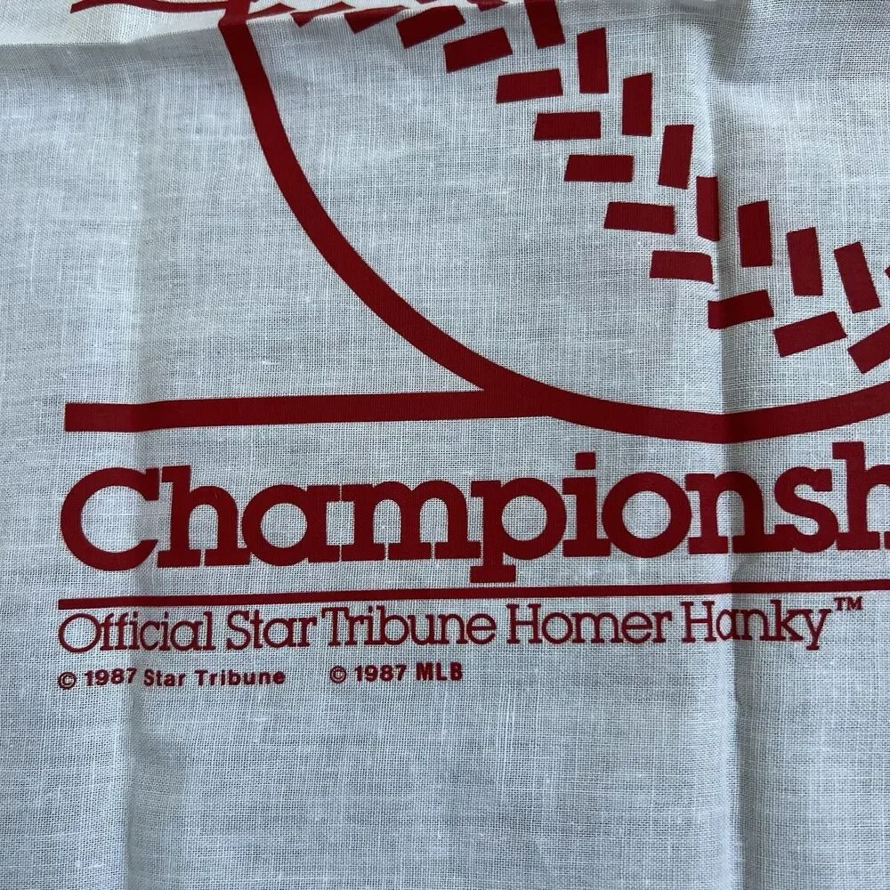 Vintage 1987 Minnesota Twins Homer Hanky Star Tribune Baseball Bandana